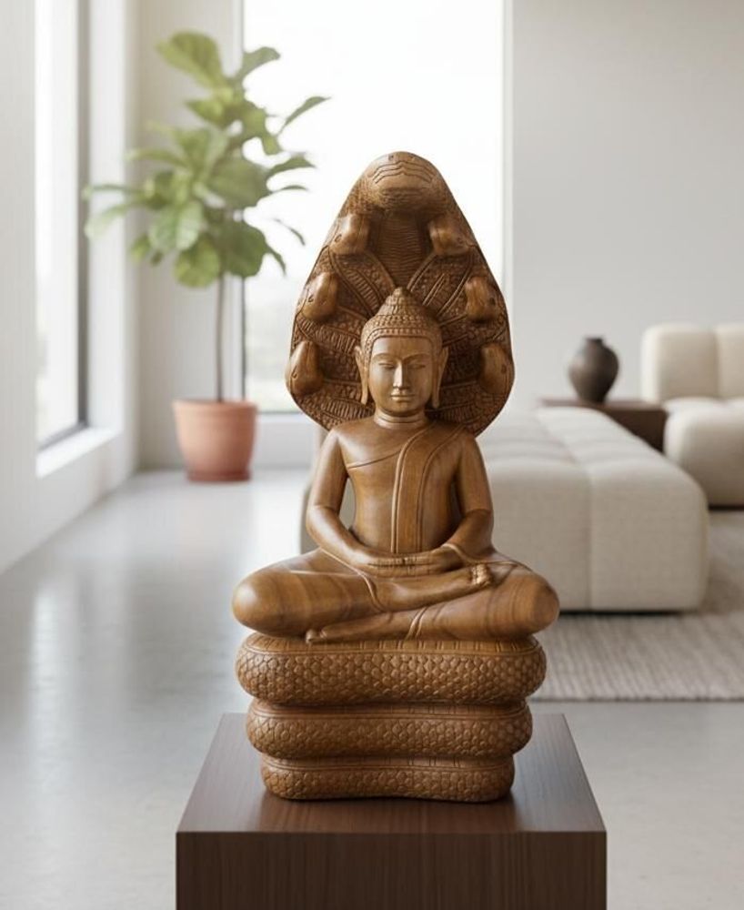 Sculptures, statuettes et miniatures - Le Naga protecteur de Bouddha - SATCHA