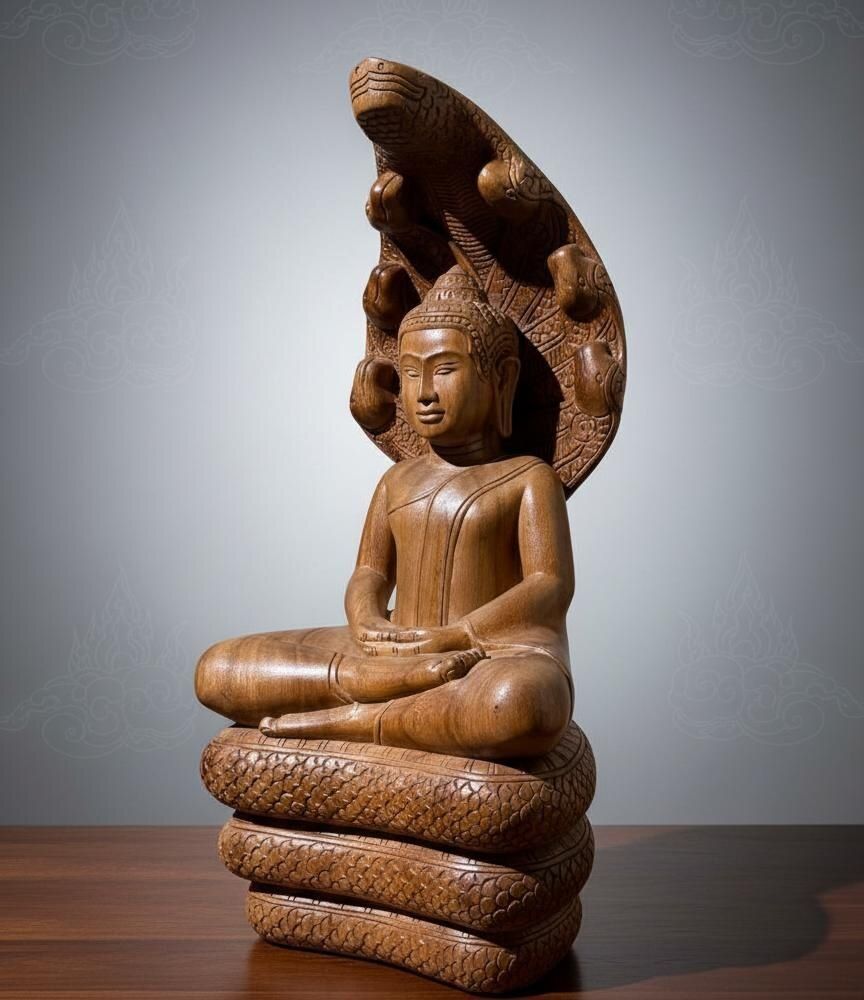 Sculptures, statuettes et miniatures - Le Naga protecteur de Bouddha - SATCHA