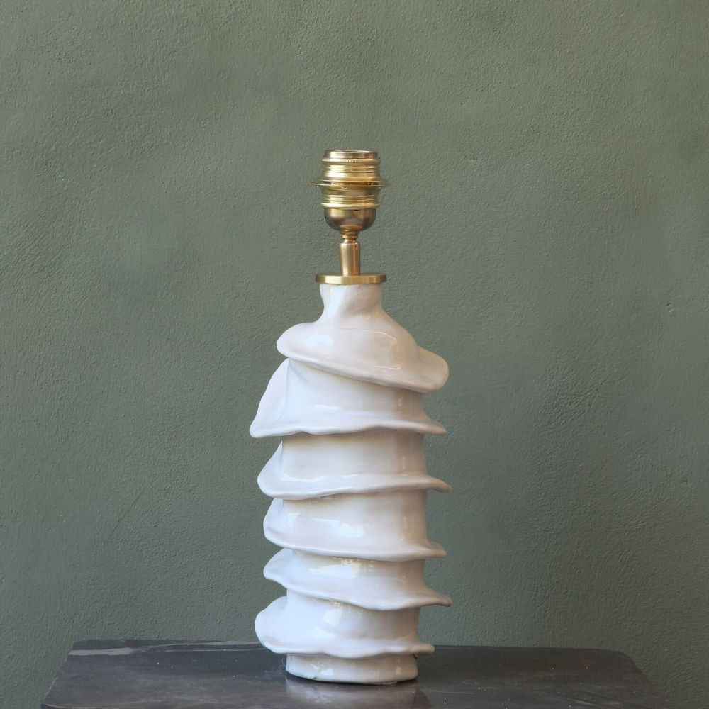 Lampes de table - Lampe de table unique Mini Waves en céramique émaillée blanche - STUDIO WILD ORANGE
