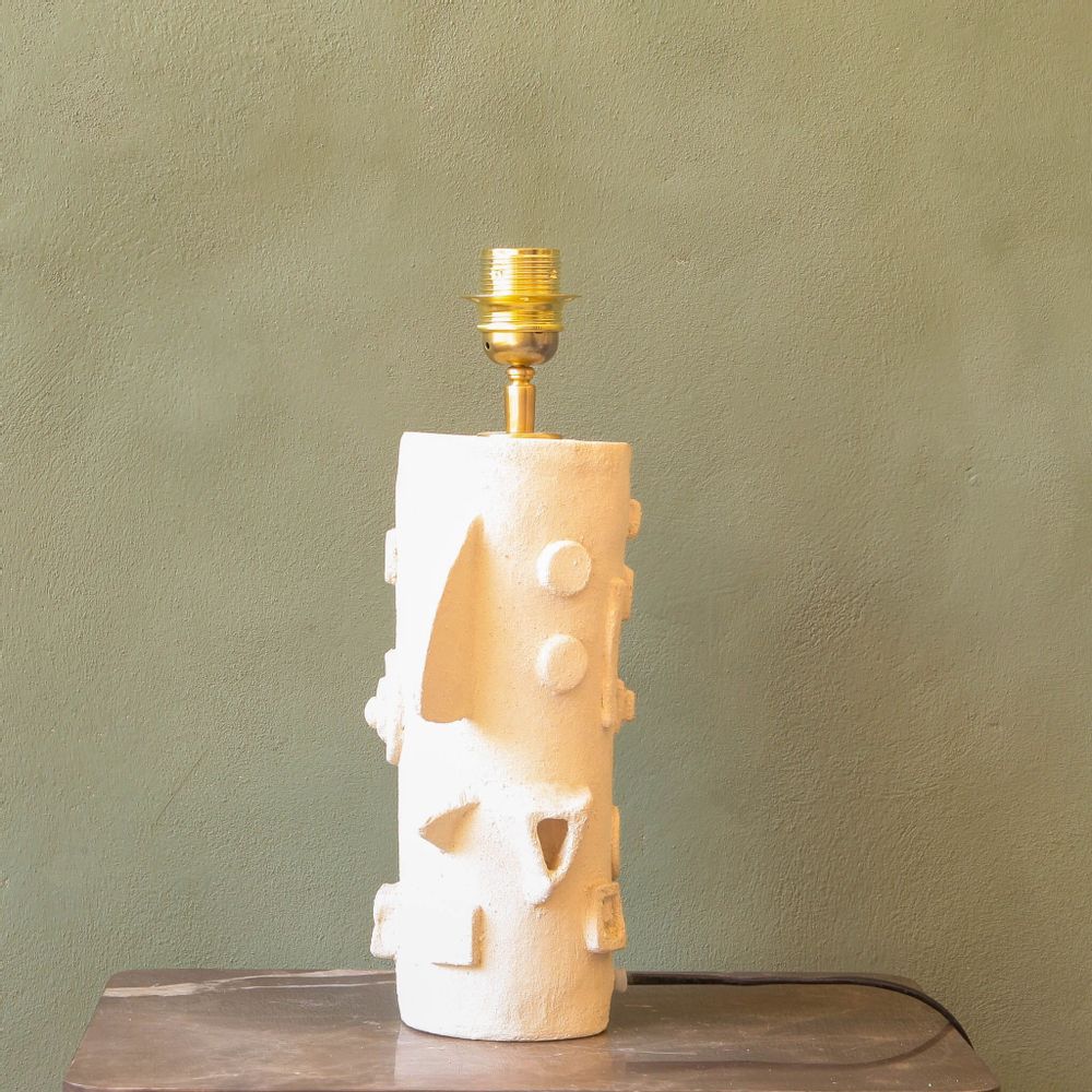 Table lamps - Narizz handbuilt ceramic lamp unique art piece - STUDIO WILD ORANGE