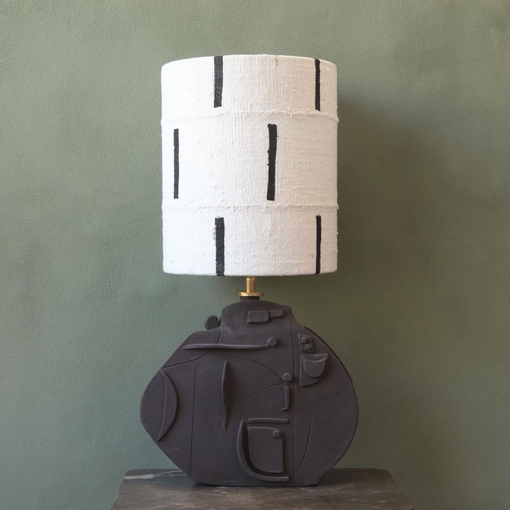 Table lamps - Chocolate unglazed ceramic table lamp - STUDIO WILD ORANGE