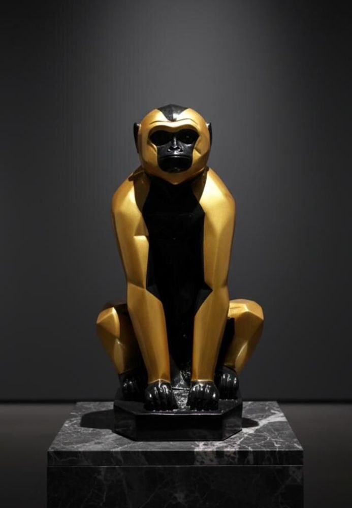 Objets de décoration - Singe en laque dorée - SATCHA