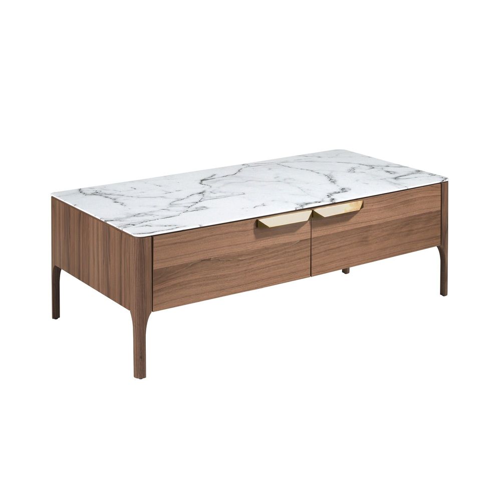 Coffee tables - Fiberglass coffee table with marble effect - ANGEL CERDÁ