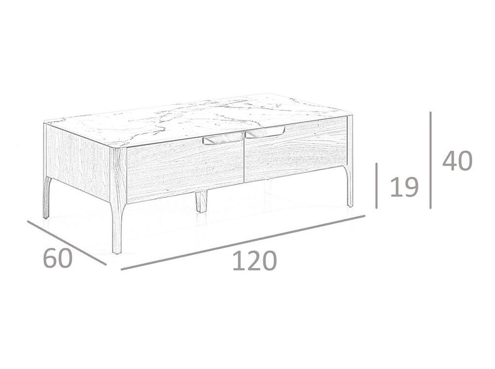 Coffee tables - Fiberglass coffee table with marble effect - ANGEL CERDÁ