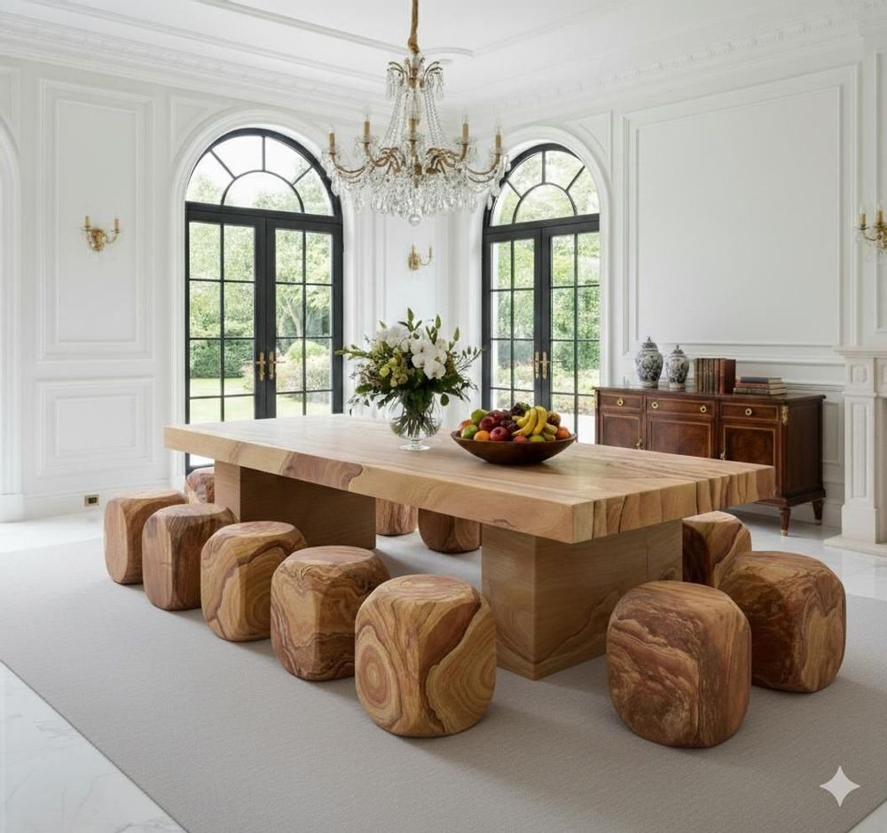 Tables Salle à Manger - Longue table en grès - SATCHA