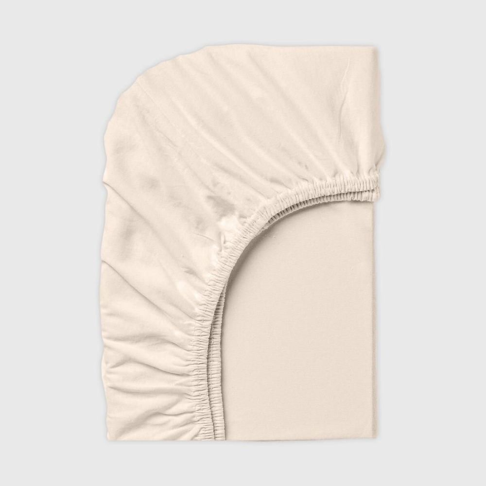 Linge de lit - Drap-housse en jersey, 90/200/25 cm, écru clair - DILIOS