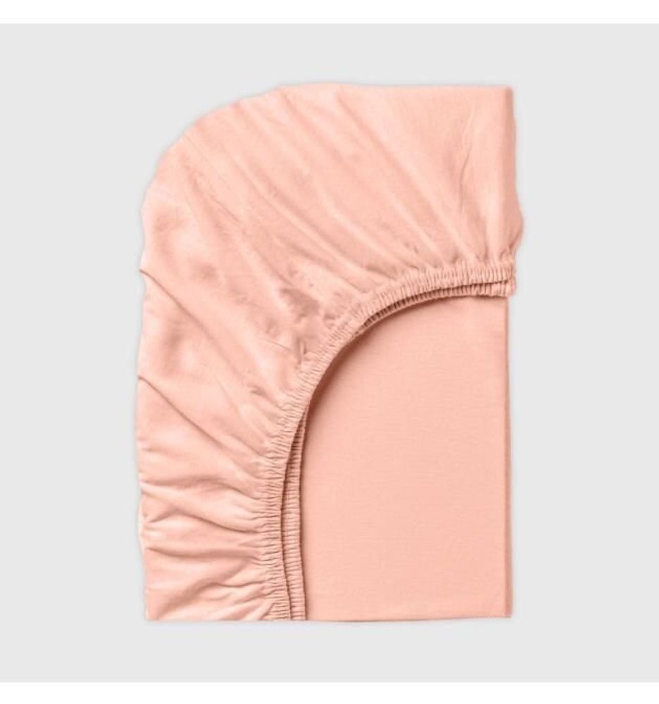 Linge de lit - Drap-housse en jersey 160/200/25 cm, pêche - DILIOS