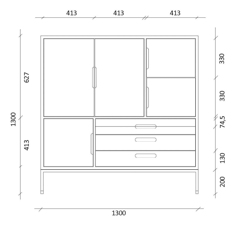 Buffets - Buffet haut sur mesure. Modèle Cosmopol BHS - JL STUDIO