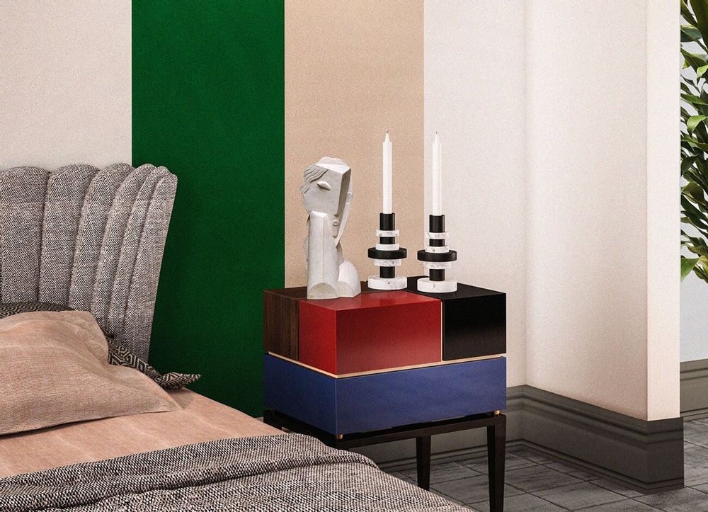 Tables de nuit - Table de chevet Proportion II fabriquée à la main au Portugal par Mala - MALABAR