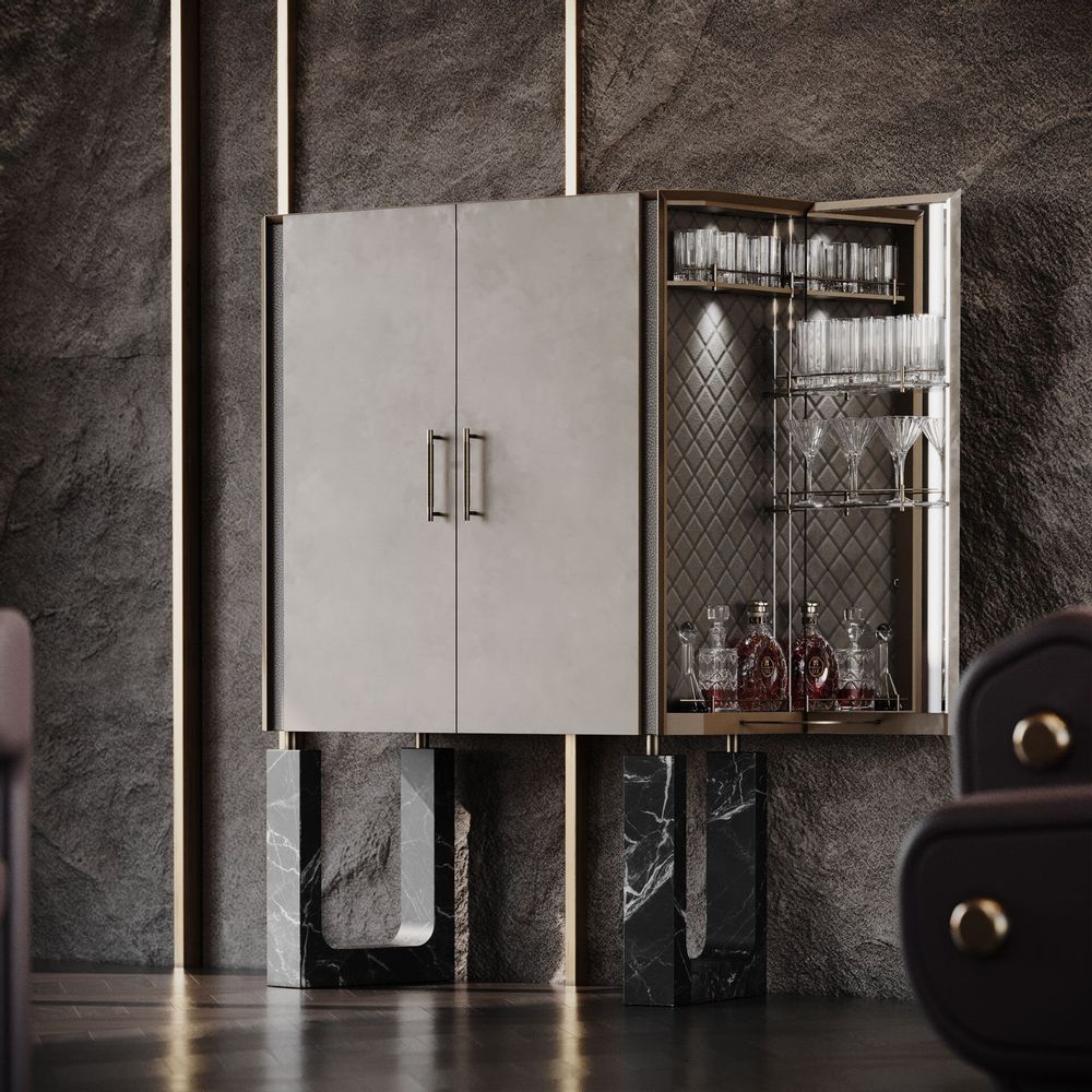 Bibliothèques - Armoire à boissons Lincoln fabriquée au Portugal par Porus Studio - PORUS STUDIO