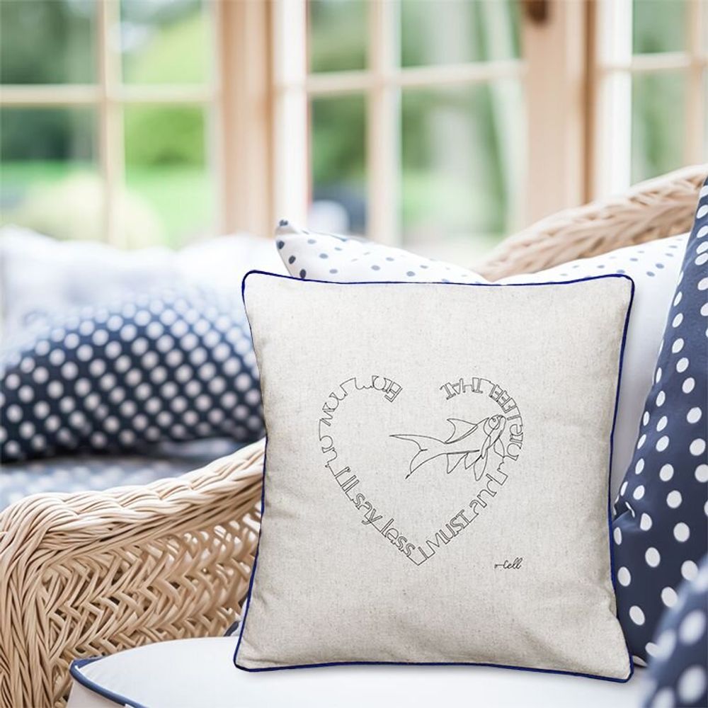 Fabric cushions - Cotton-linen cushion cover, minimalist illustration. - COSETTE ET LES LYS