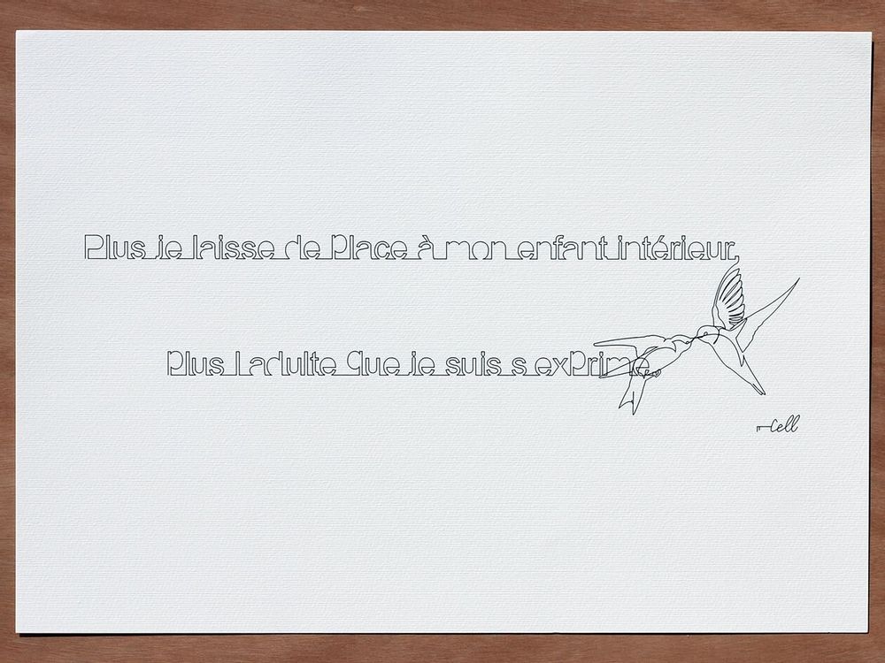 Objets de décoration - Tirage A3 - Illustration minimaliste - COSETTE ET LES LYS