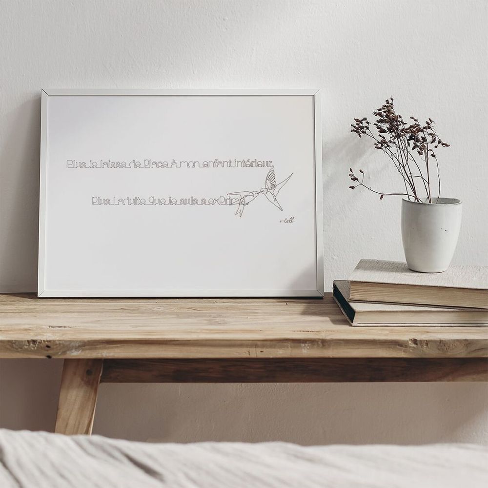 Objets de décoration - Tirage A3 - Illustration minimaliste - COSETTE ET LES LYS