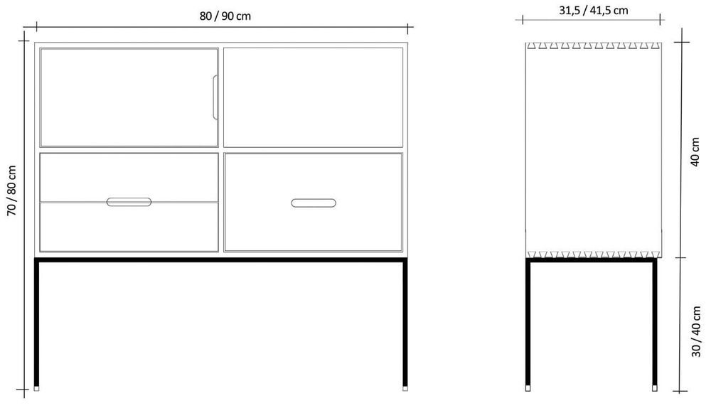 Buffets - Meuble d'entrée sur mesure. Modèle Cosmopol ME03 - JL STUDIO