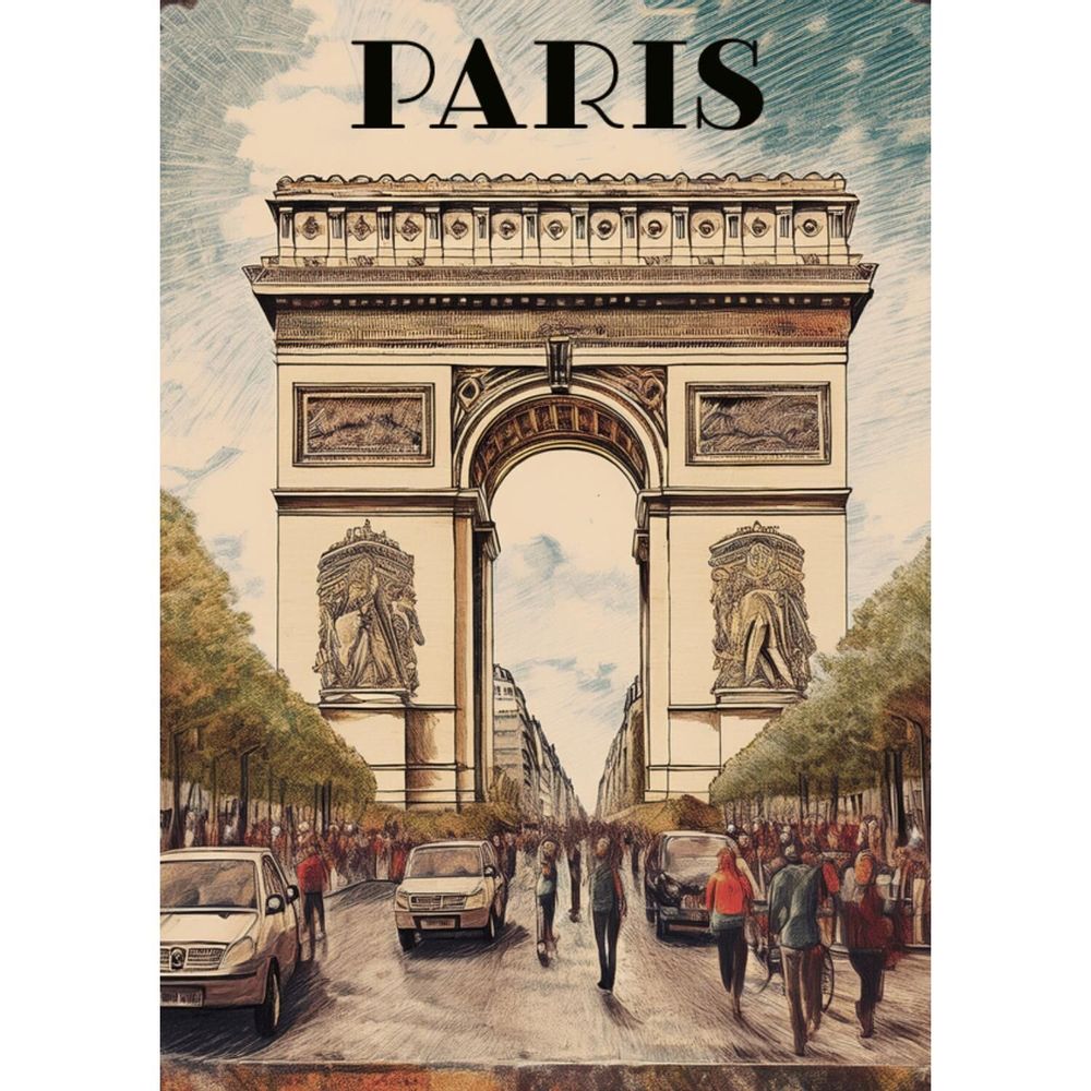 Affiches - Affiche Arc de Triomphe A4 - ËME CULTURE ART