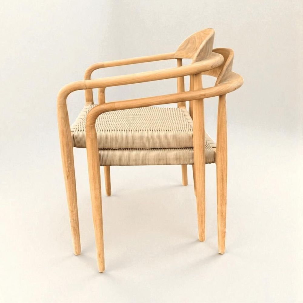 Lawn chairs - Olefin teak and rope chair - CHT20 - BALINAISA