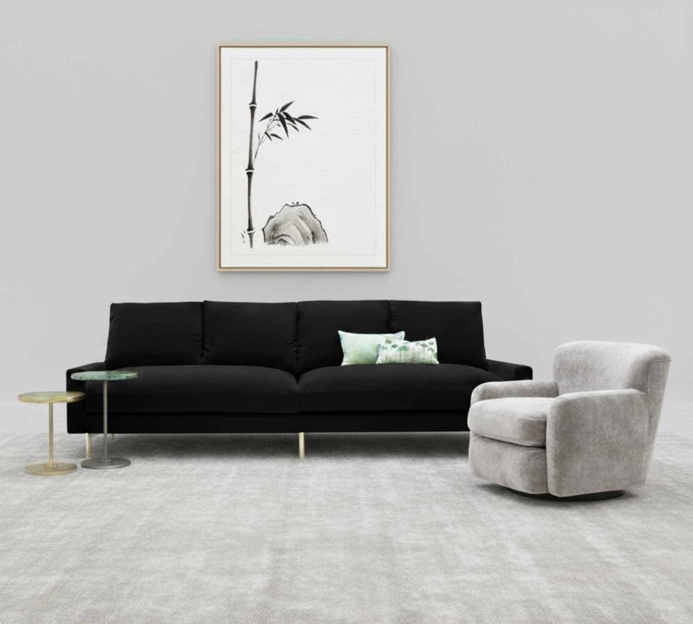 Sofas for hospitalities & contracts - Narciso Black Velvet | Sofa and armchair - CREARTE COLLECTIONS