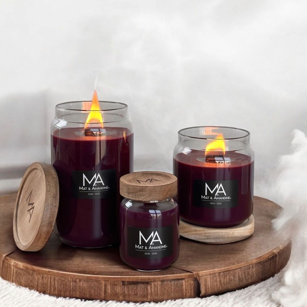 Objets de décoration - OUD - Bougie parfumée (Grande Jarre) - MAT AMANDINE