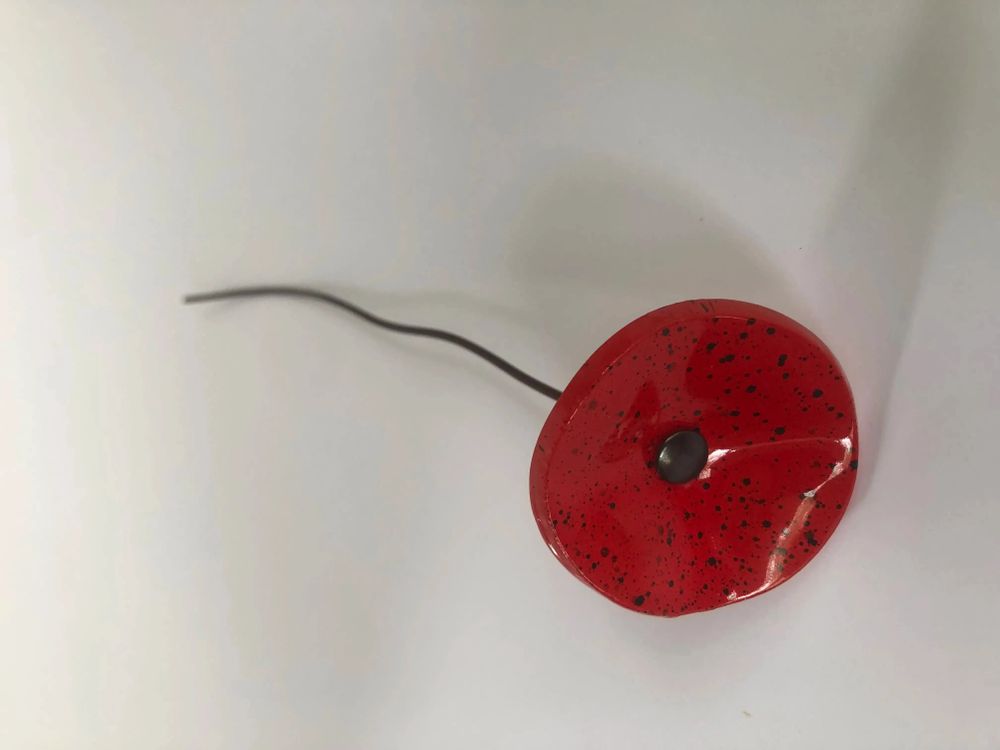 Floral decoration - Small Glass Flower For Outside In Red-Black On Flexible Stem - CARNEOL GLASS