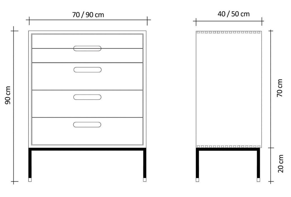 Commodes - Commode sur mesure modèle Cosmopol. 5 tiroirs - JL STUDIO