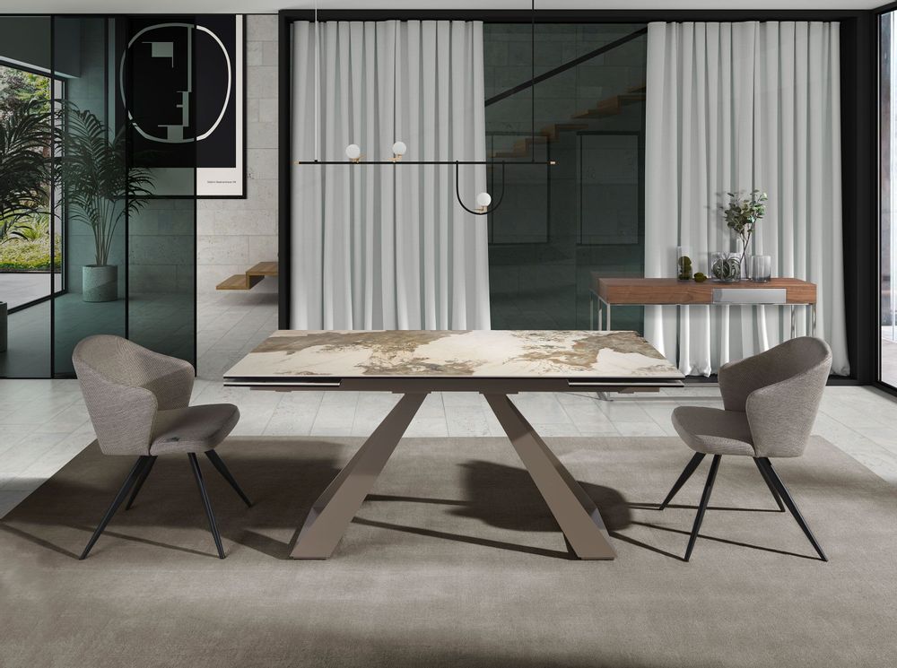 Chaises - Chaise de table à manger rembourrée en tissu gris - ANGEL CERDÁ