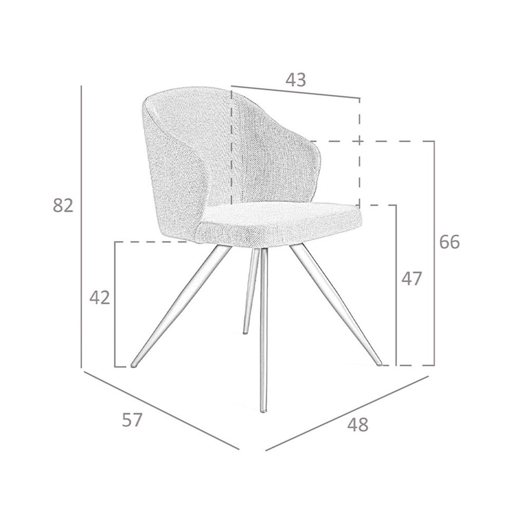 Chaises - Chaise de table à manger rembourrée en tissu gris - ANGEL CERDÁ