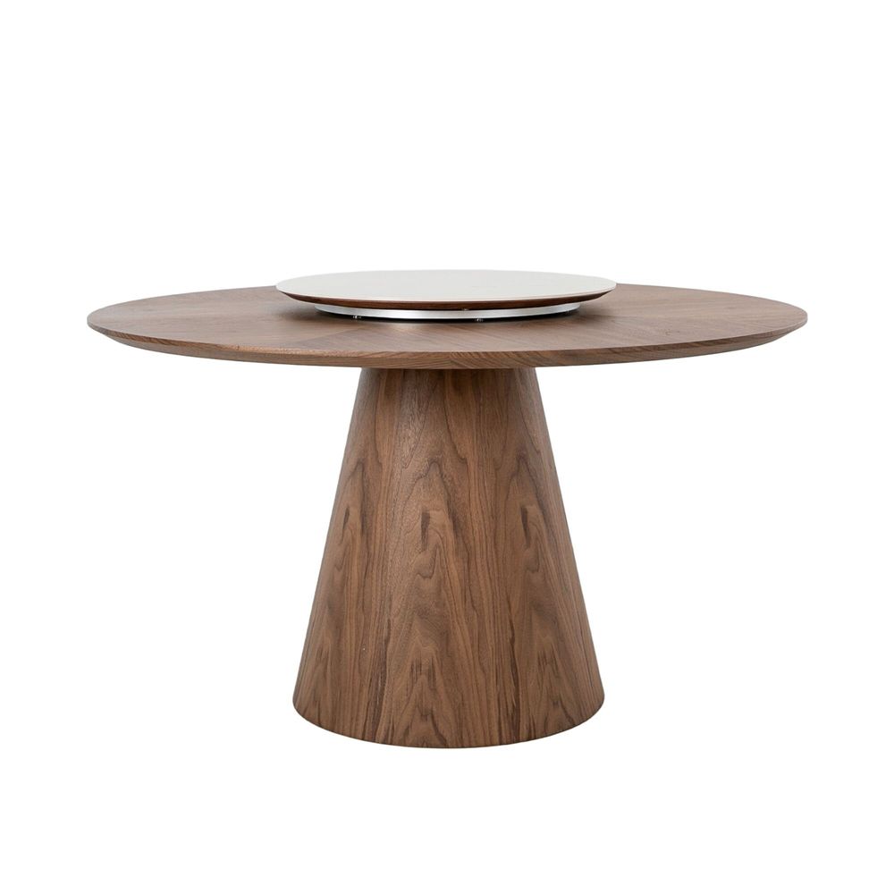 Dining Tables - Round walnut rotating dining table - ANGEL CERDÁ