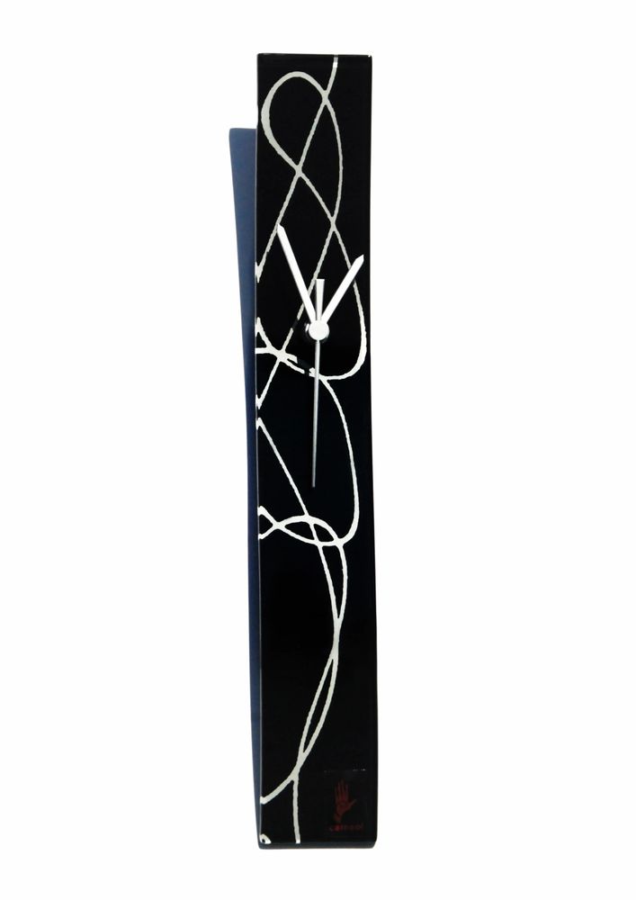 Horloges - Horloge murale Geo noir-blanc 6x41 cm - CARNEOL GLASS