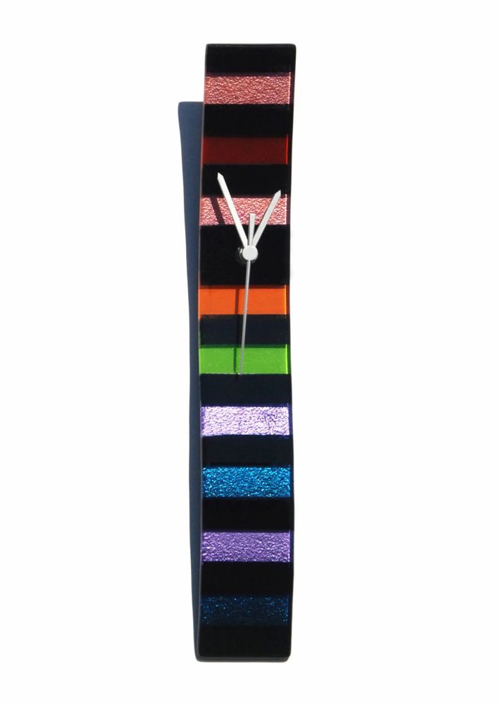 Clocks - Rainbow black-rainbow wall clock 6x41 cm - CARNEOL GLASS