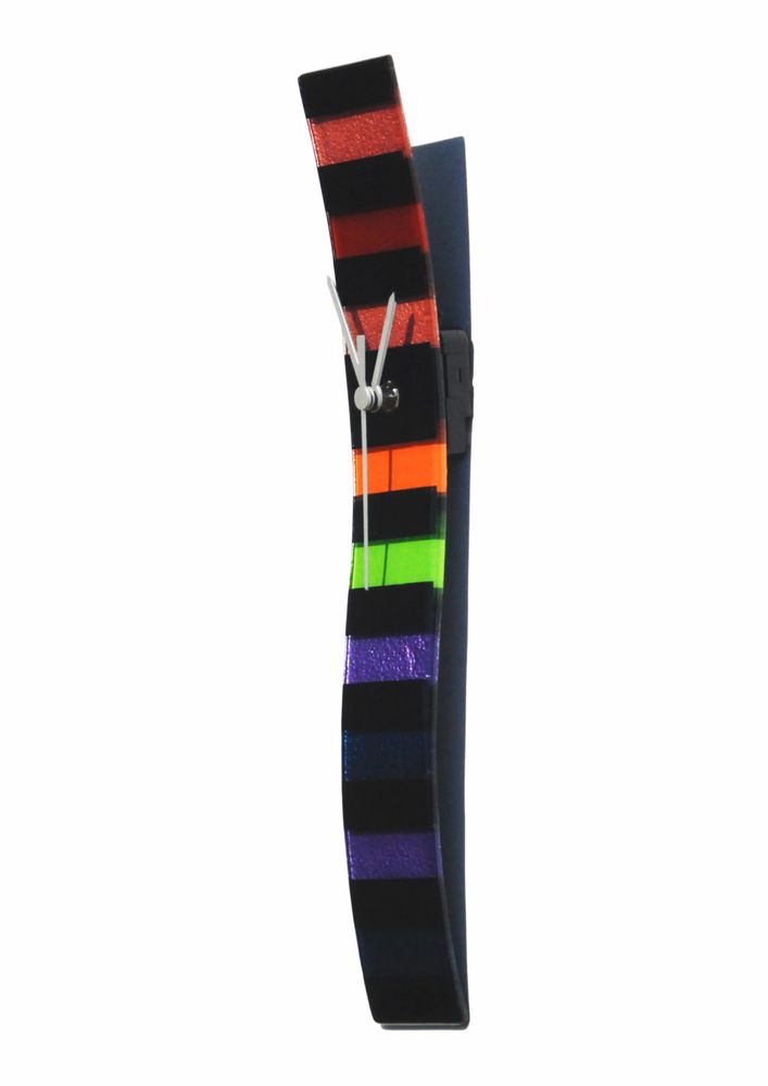 Clocks - Rainbow black-rainbow wall clock 6x41 cm - CARNEOL GLASS