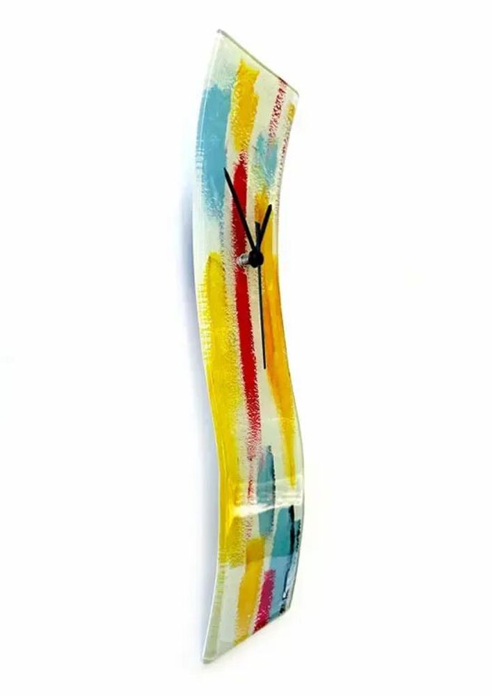Clocks - Amasonas yellow-blue wall clock 10x41 cm - CARNEOL GLASS