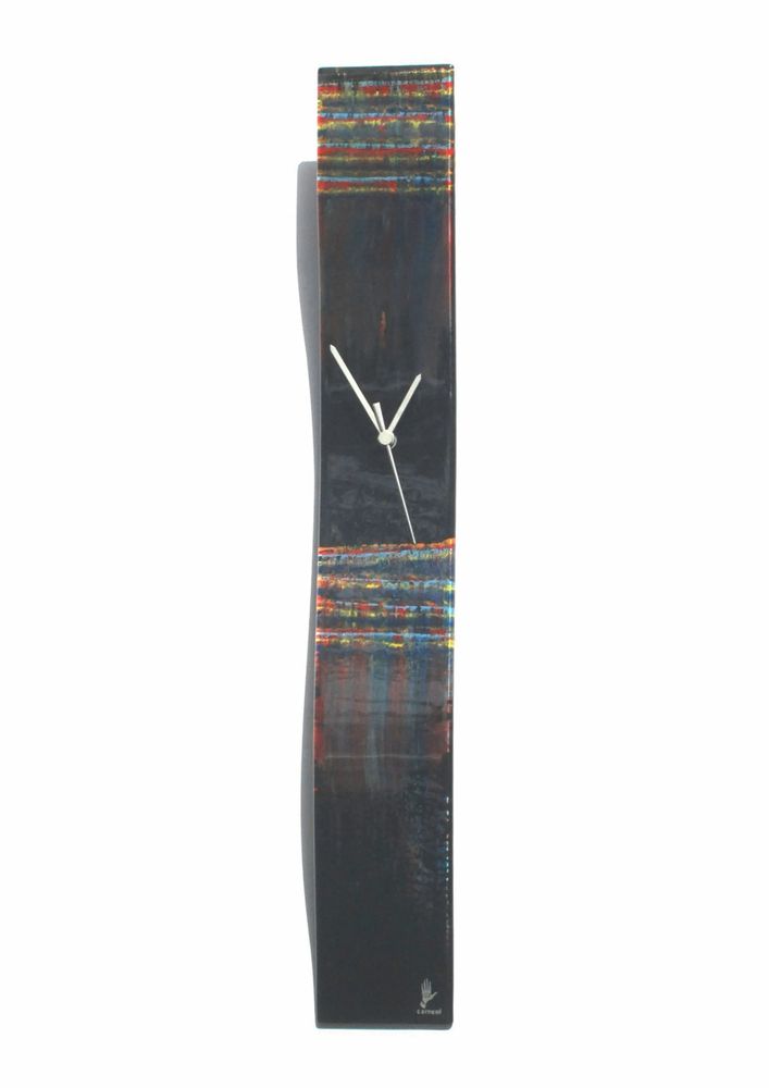 Clocks - Blur black-rainbow wall clock 10x70 cm - CARNEOL GLASS