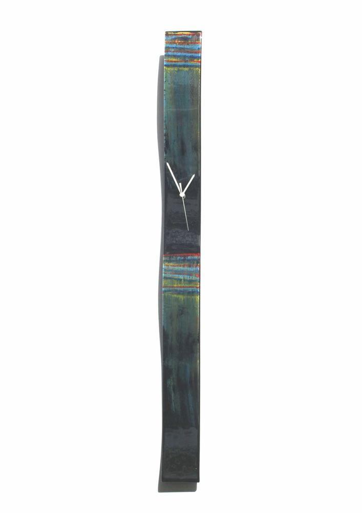 Clocks - Blur black-rainbow wall clock 8x98 cm - CARNEOL GLASS
