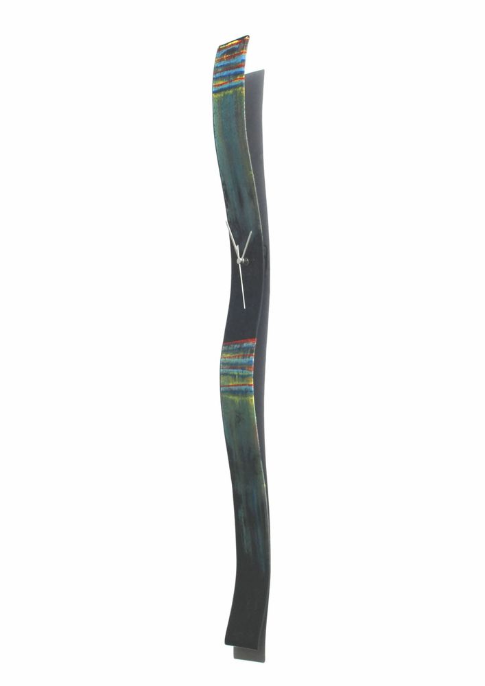 Clocks - Blur black-rainbow wall clock 8x98 cm - CARNEOL GLASS