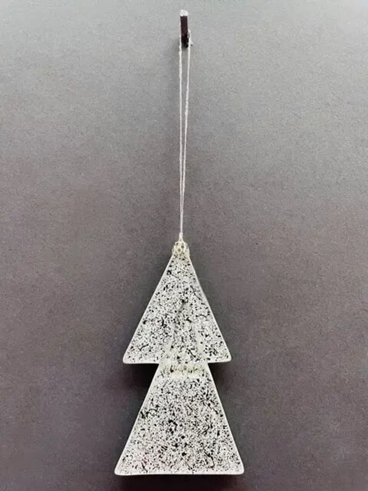 Christmas garlands and baubles - Christmas tree ornament in white-black colour - CARNEOL GLASS