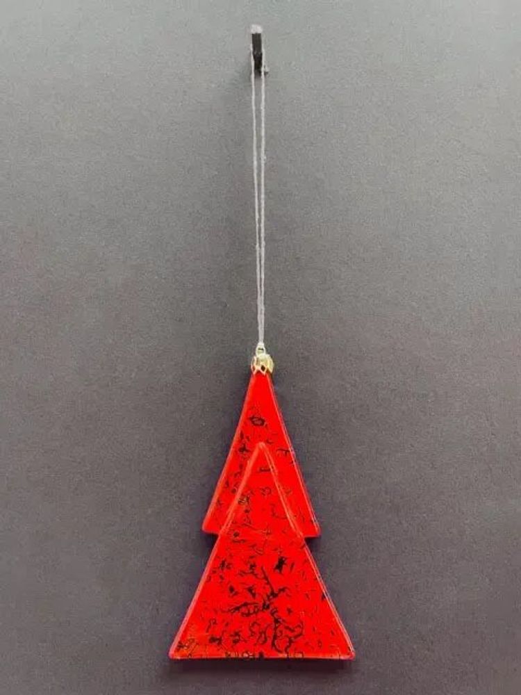 Christmas garlands and baubles - Christmas tree ornament in red-black colour - CARNEOL GLASS