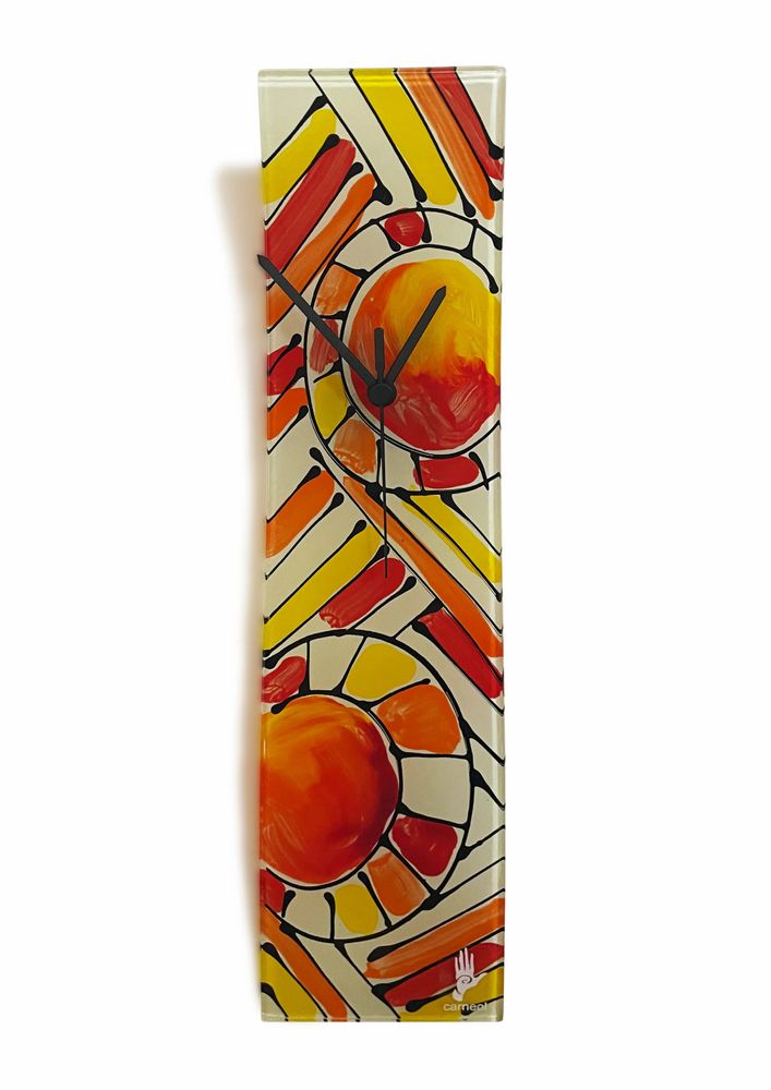 Horloges - Horloge murale Andalousie Rouge-Orange 10x41 cm - CARNEOL GLASS