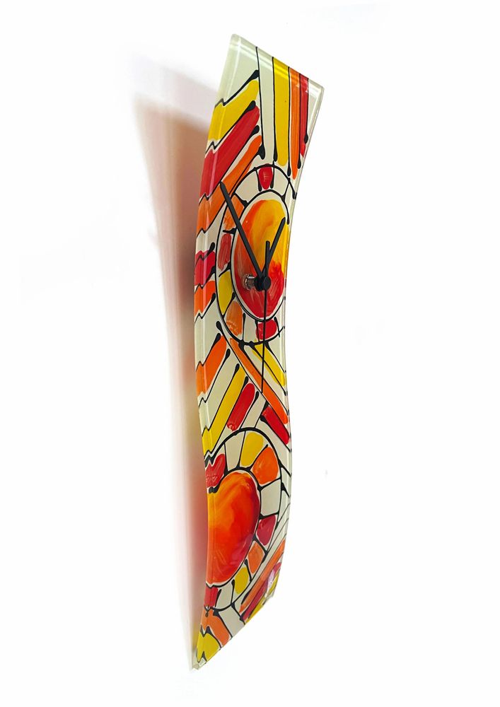 Horloges - Horloge murale Andalousie Rouge-Orange 10x41 cm - CARNEOL GLASS