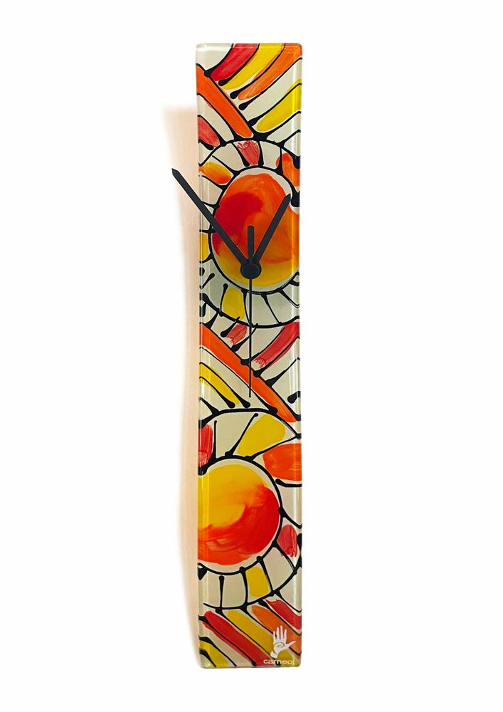 Horloges - Horloge murale Andalousie rouge-orange 6x41 cm - CARNEOL GLASS