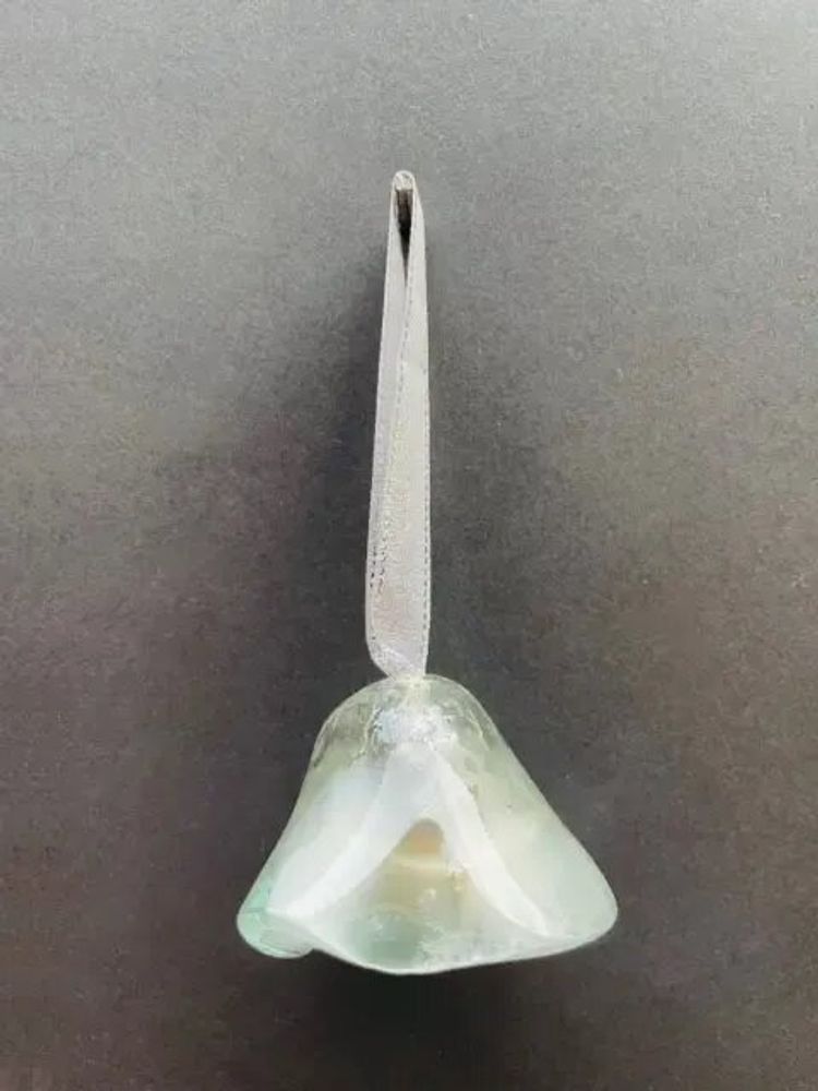 Other Christmas decorations - Large transparent glass bell on elegant ribbon hanger - CARNEOL GLASS
