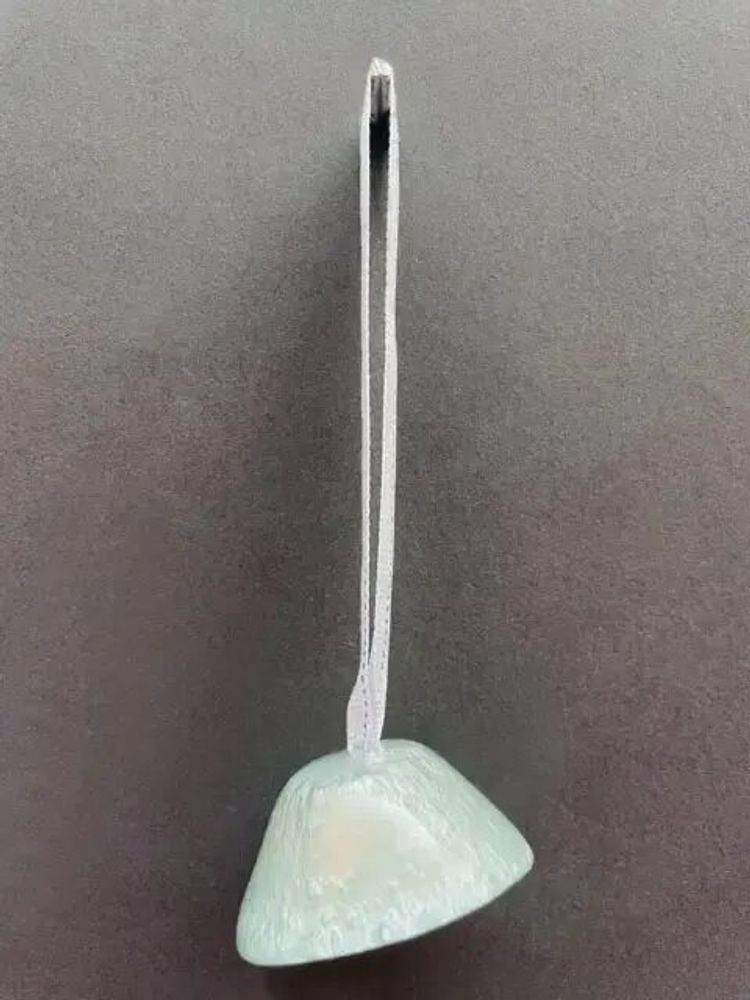 Other Christmas decorations - Small silver glass bell on elegant ribbon hanger - CARNEOL GLASS