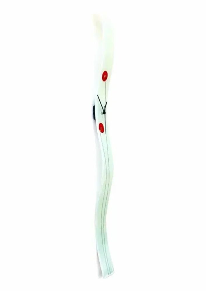 Horloges - Horloge murale Poppy blanc-rouge 8x98 cm - CARNEOL GLASS
