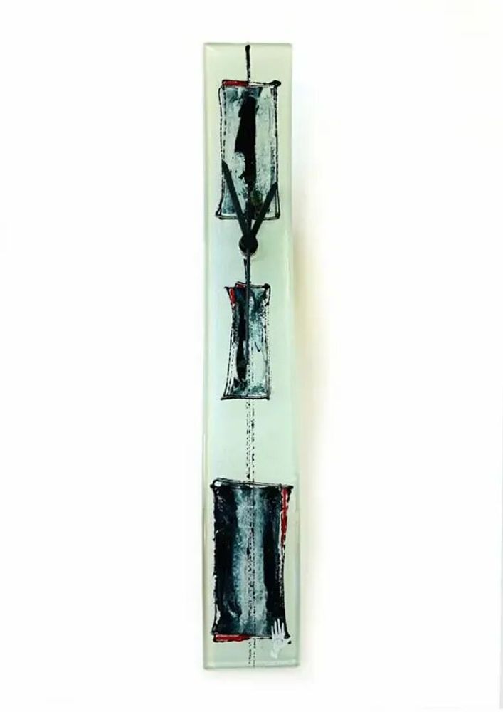 Clocks - Cubie white-grey wall clock 6x41 cm - CARNEOL GLASS
