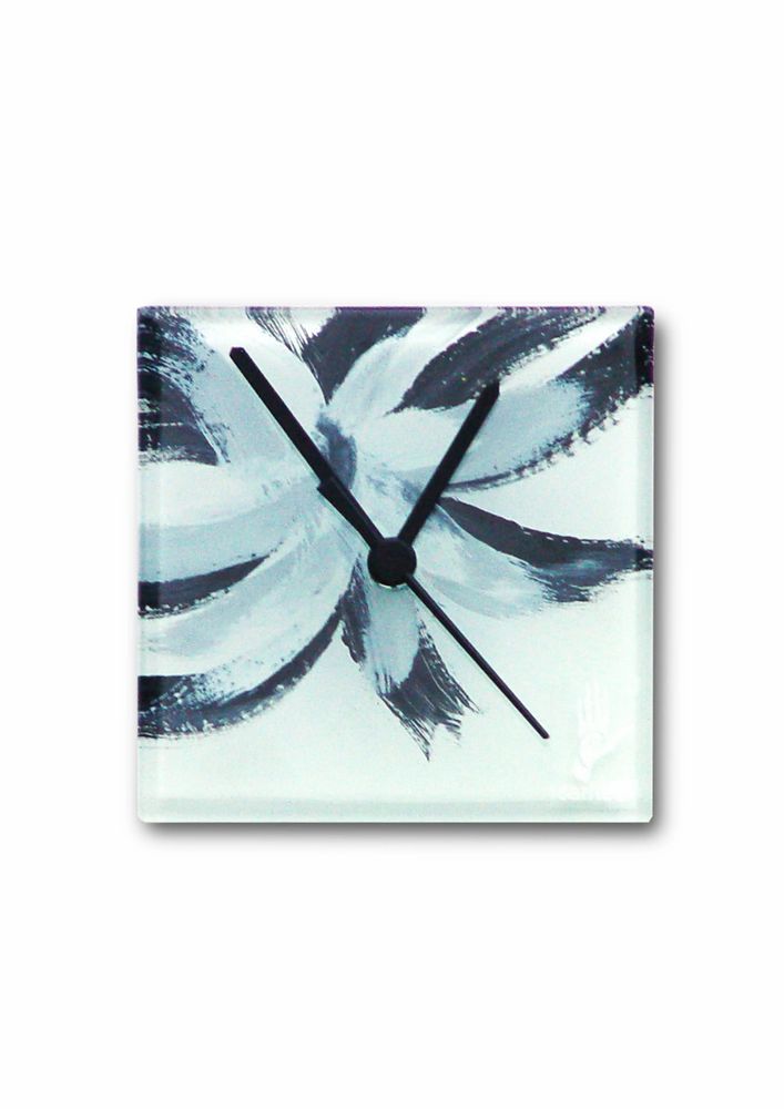 Horloges - Horloge murale Seastar pour Blanc-Noir 13x13 cm - CARNEOL GLASS