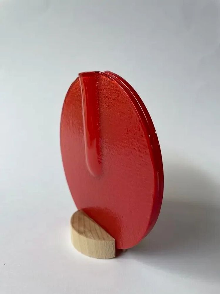 Vases - Round vase in red color 13 cm - CARNEOL GLASS