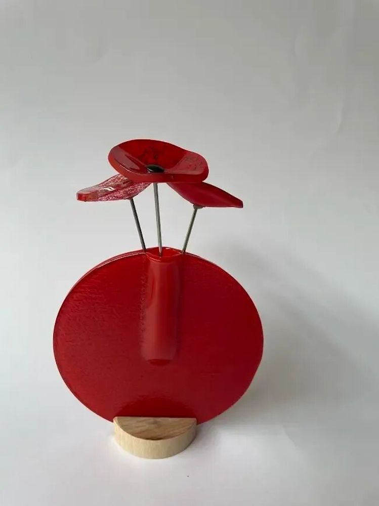 Vases - Round vase set, red colour 13 cm - CARNEOL GLASS