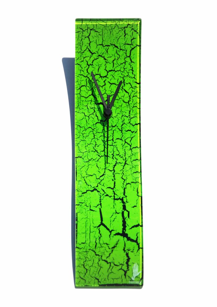 Horloges - Horloge murale verte craquelée 10x41 cm - CARNEOL GLASS