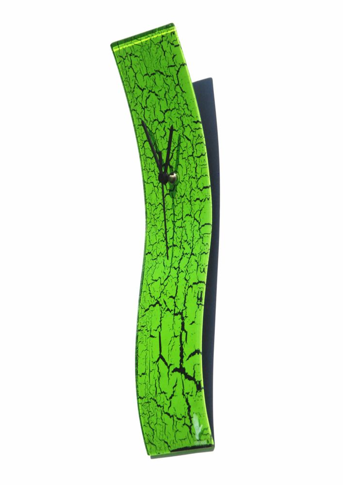 Horloges - Horloge murale verte craquelée 10x41 cm - CARNEOL GLASS