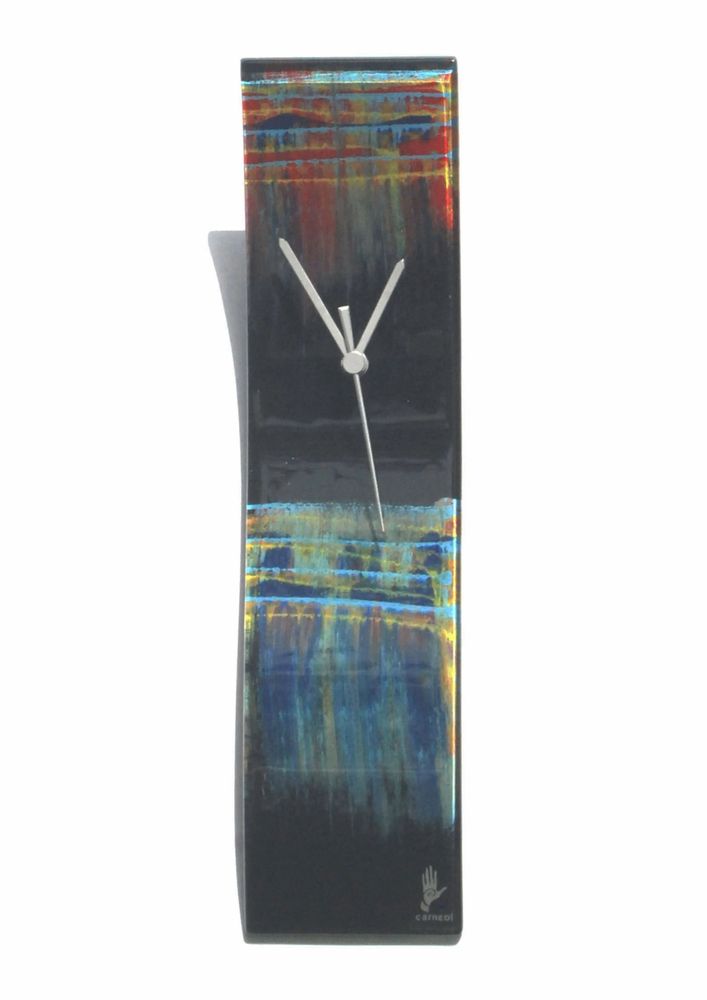 Horloges - Horloge murale floue noir-arc-en-ciel 10x41 cm - CARNEOL GLASS