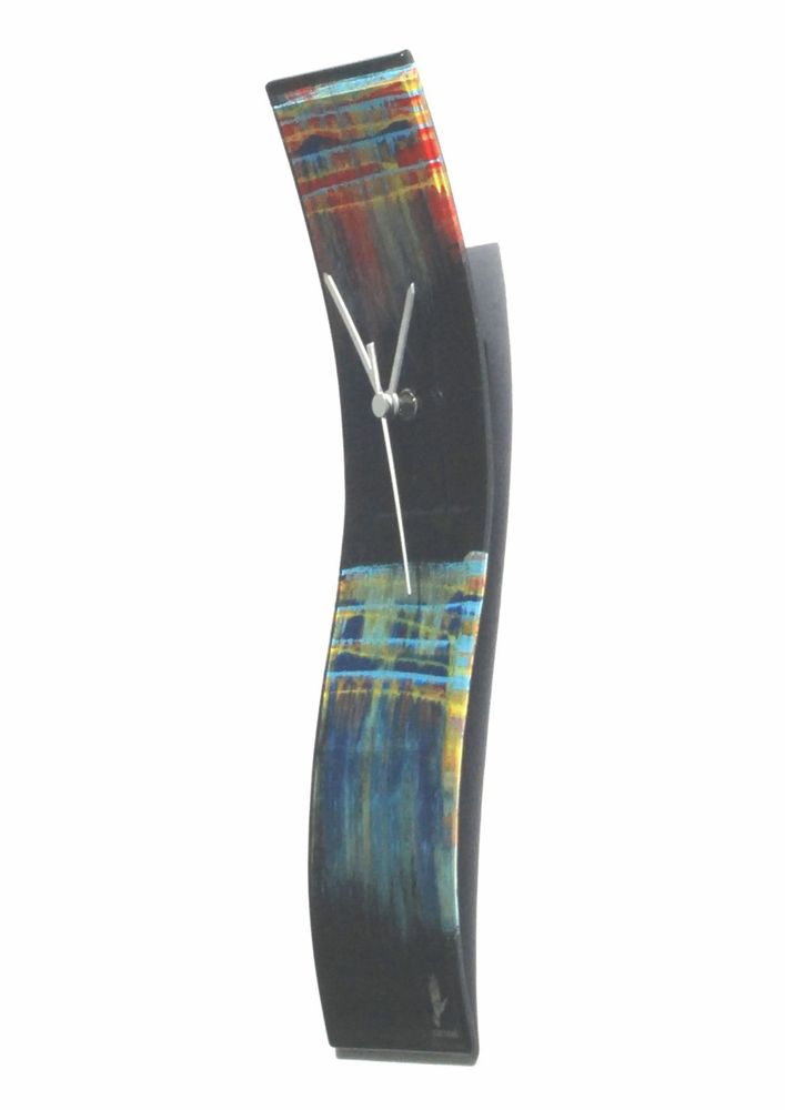 Horloges - Horloge murale floue noir-arc-en-ciel 10x41 cm - CARNEOL GLASS